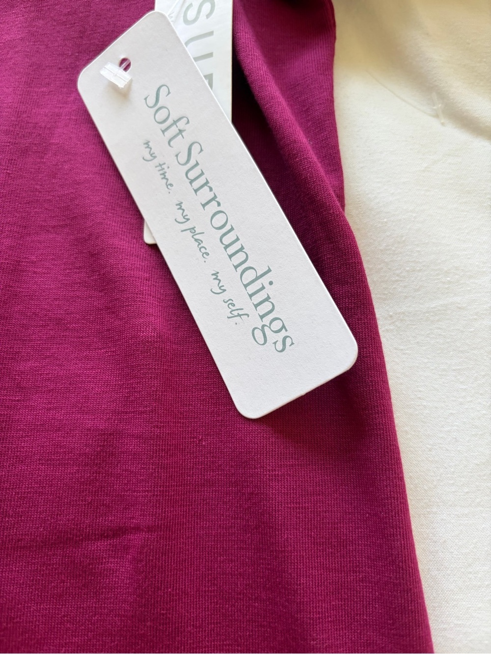 Soft Surroundings Women's Magenta Short Sleeve Top